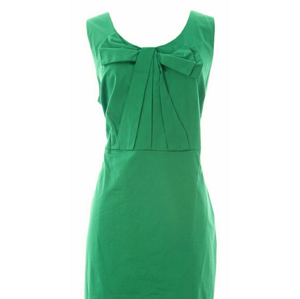 Boden kelly green bow sheath dress